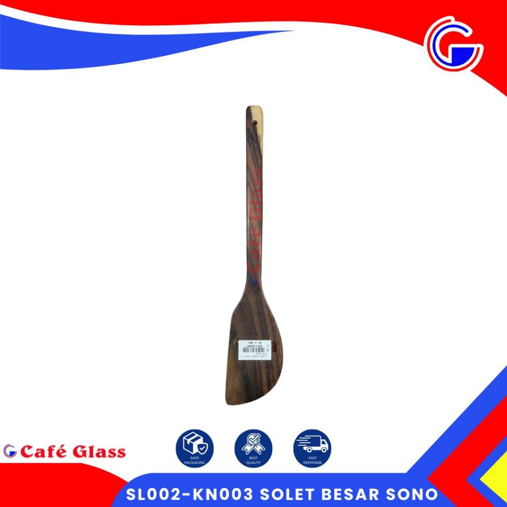 Solet Besar Kayu Sono / Sodet Panjang Anti Panas / Sutil Segi Panjang Aesthetic Kayu Alam