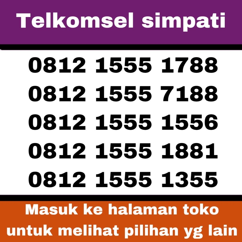 Jual telkomsel simpati 0812 1555 1788 nomor perdana cantik kartu ...