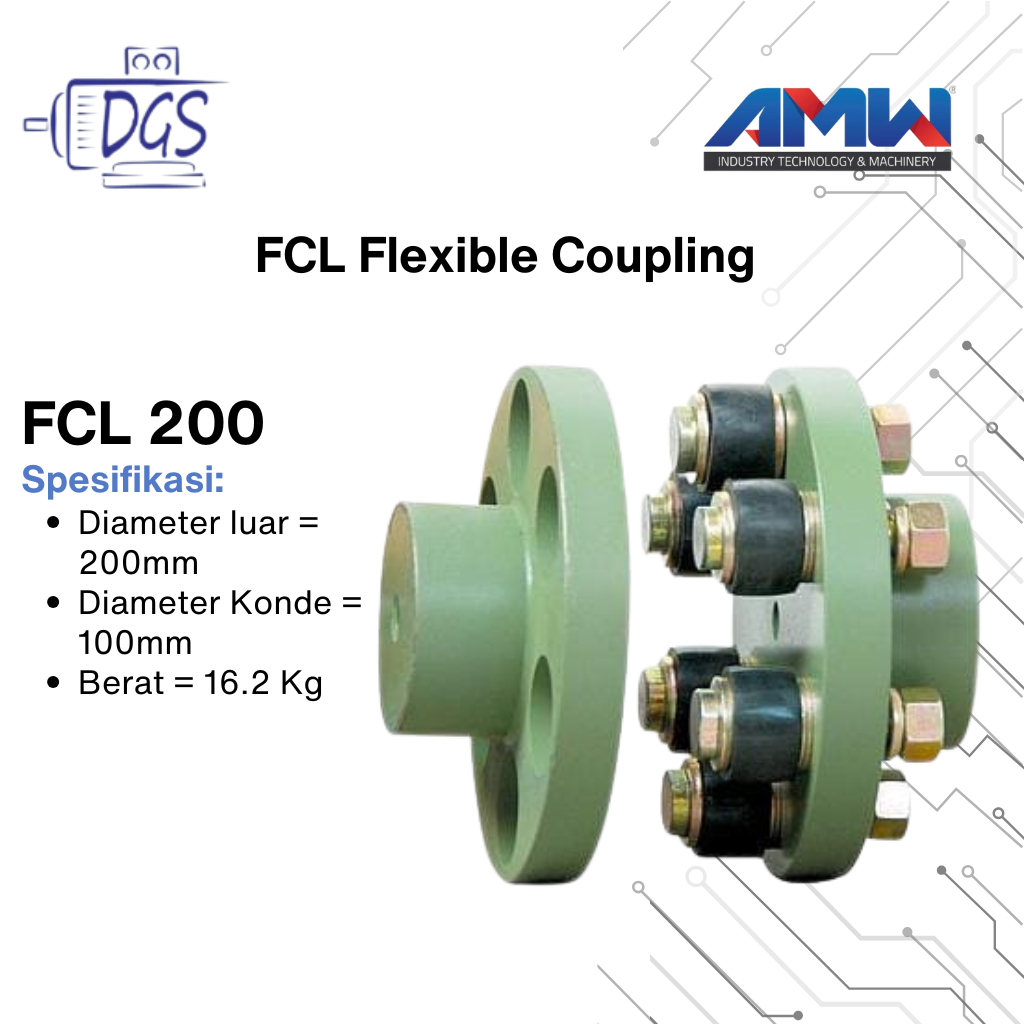 Jual AMW FCL 200 Flexible Coupling FCL200 kopel dinamo gearbox | Shopee ...