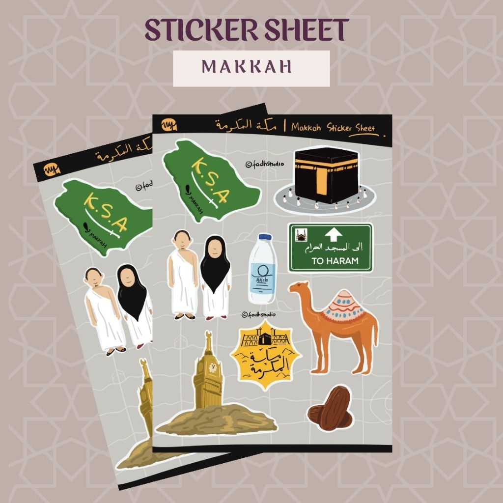 Jual Sticker Sheet bertema Makkah Ka'bah / Stiker Makkah Haji Umroh ...