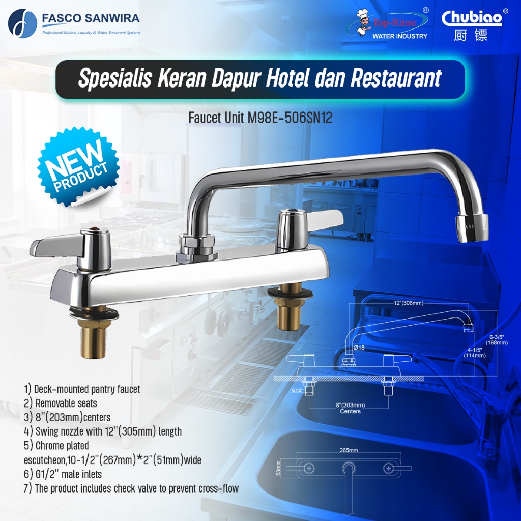 Jual TOP RINSE Kran | Keran Meja Sink Dapur Hotel Restoran | M98E ...