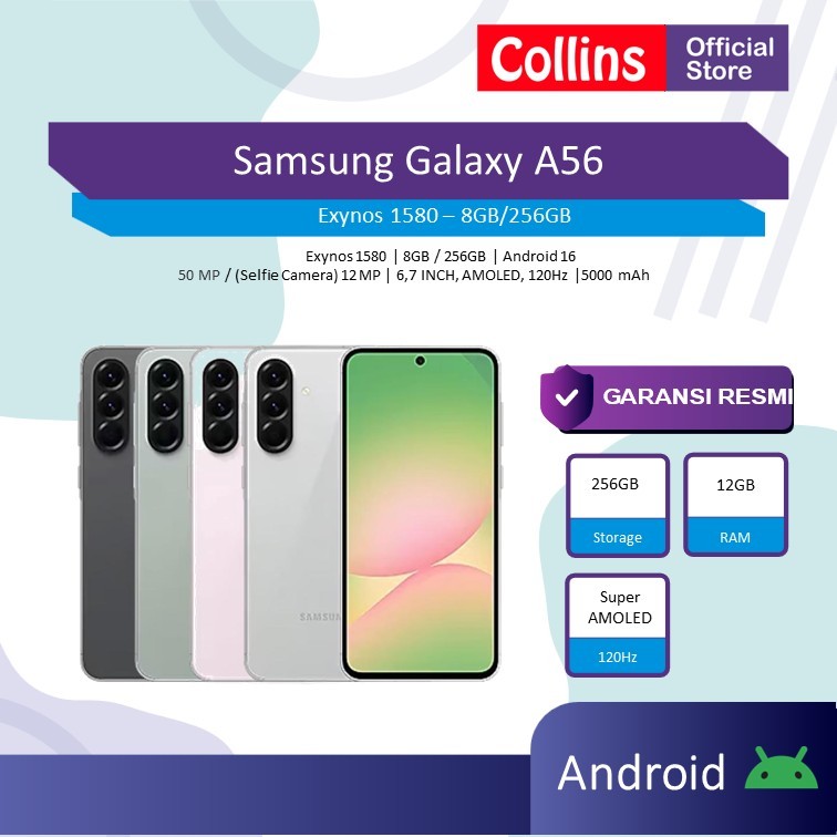 Jual Samsung Galaxy A56 5G 8/256GB 12/256GB RAM 8GB 12GB ROM 256GB
