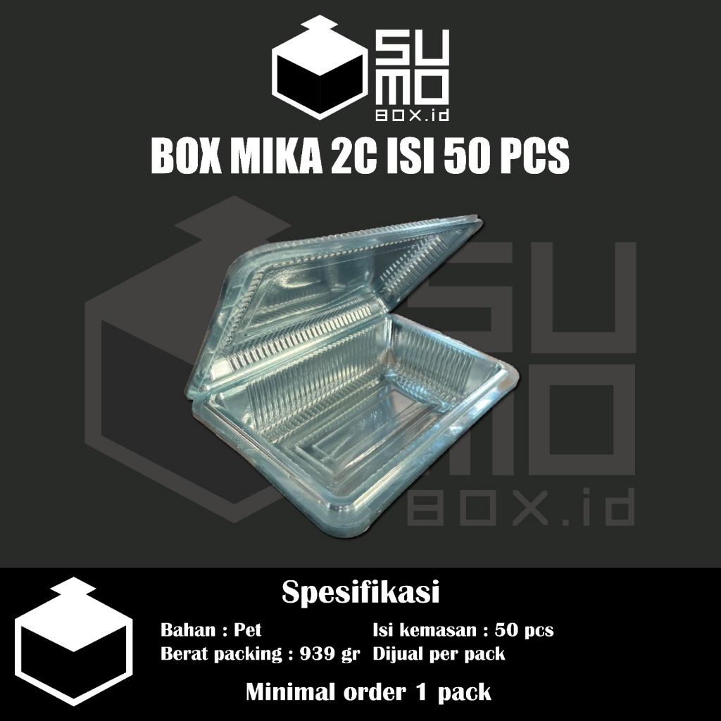 Jual Plastik Mika ukuran 2C isi 50pcs / Mika Plastik Kotak Makanan ...