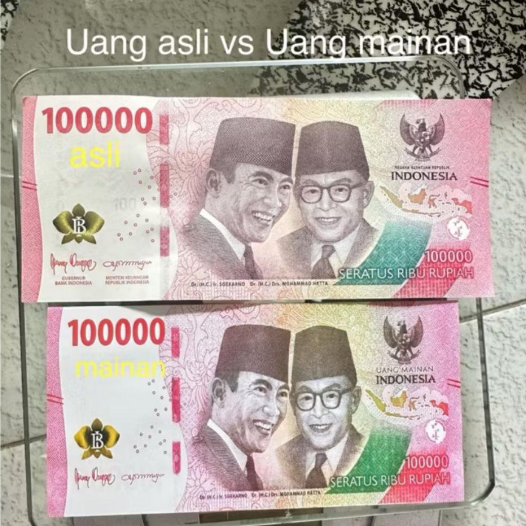 Jual Uang Mainan 100 lembar Bahan Glossy ( Mengkilap ) Bisa Utk Mahar ...
