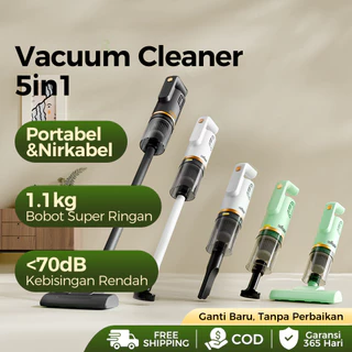 COOGER Penyedot Debu 5 in 1  Cordless  Vacuum Cleaner Handheld   Multifungsi Kuat Untuk Mobil Rumah Lantai Sofa Meja