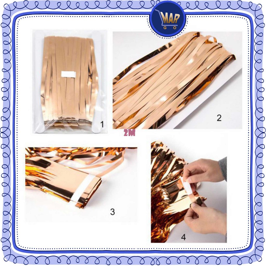 Jual Tirai Rumbai Dekorasi Pesta Ulang Tahun Foil Backdrop Background ...