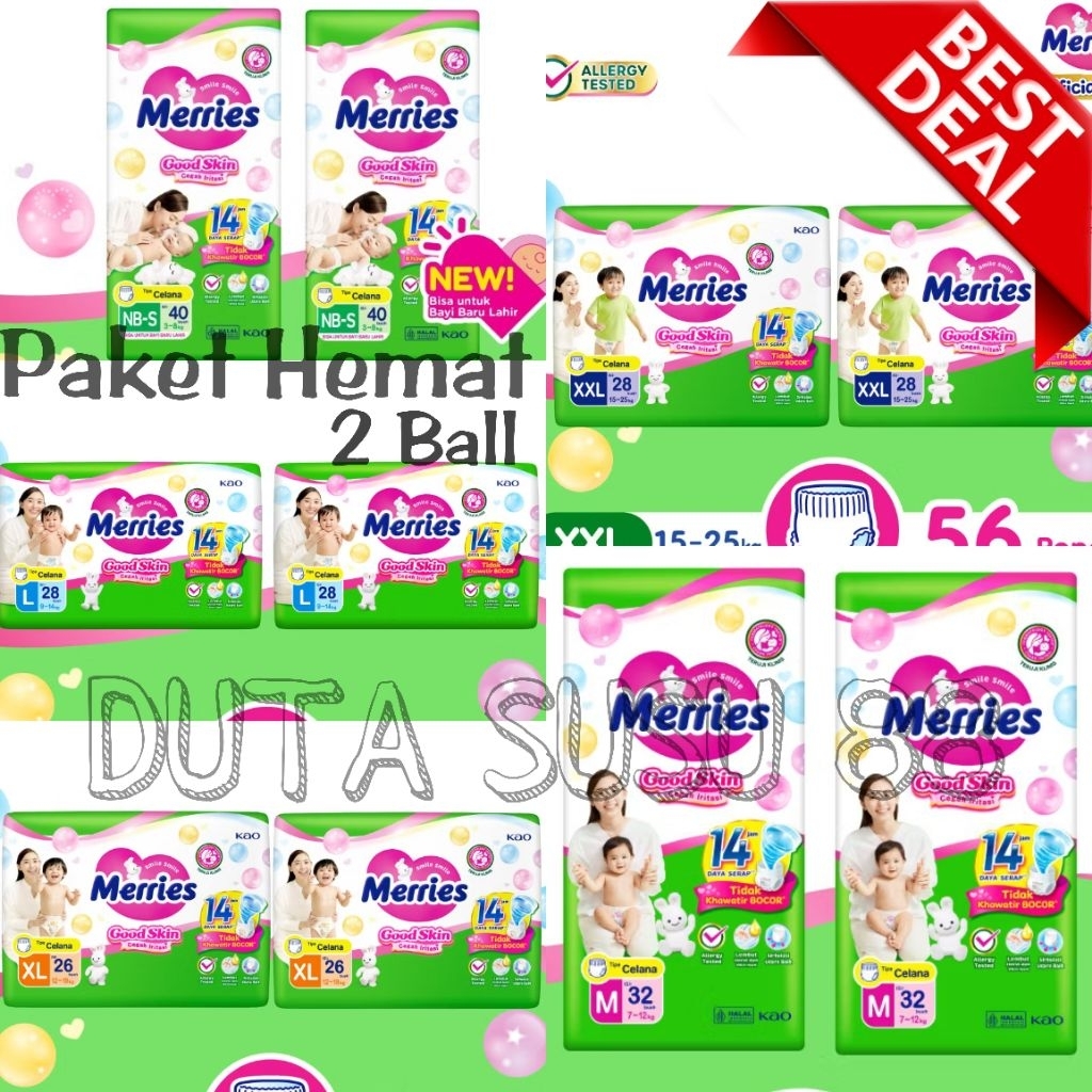 Jual Merries Paket 2 Ball Nbs40/M32/L28/XL24/XXL28 | Shopee Indonesia