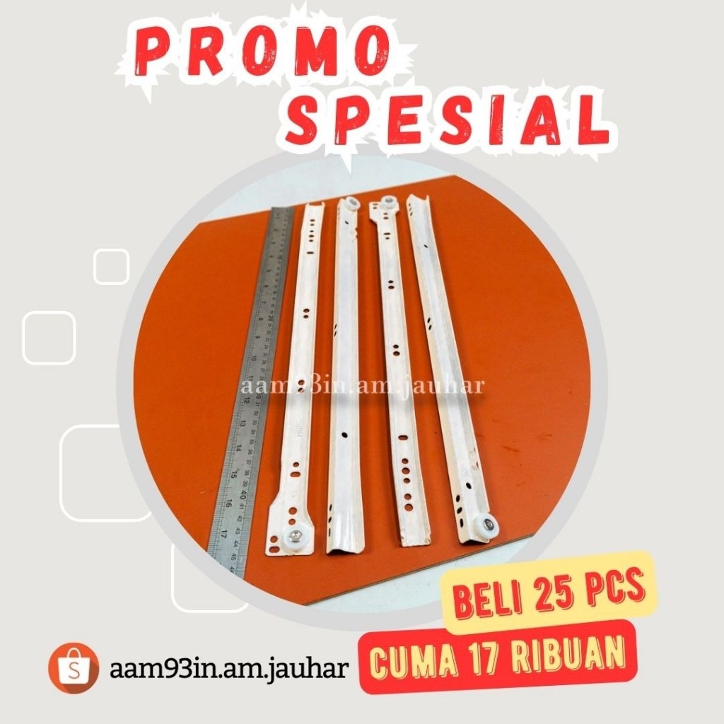 Jual Rel Laci Ril Merek HUBEN ORI Biasa RLH - 45 cm BG 450 mm Roda ...