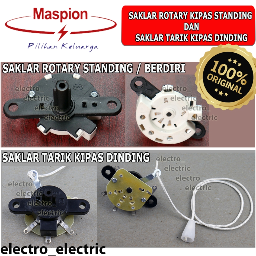 Jual Maspion Switch Kipas Angin Wallfan Standing Original - Saklar ...