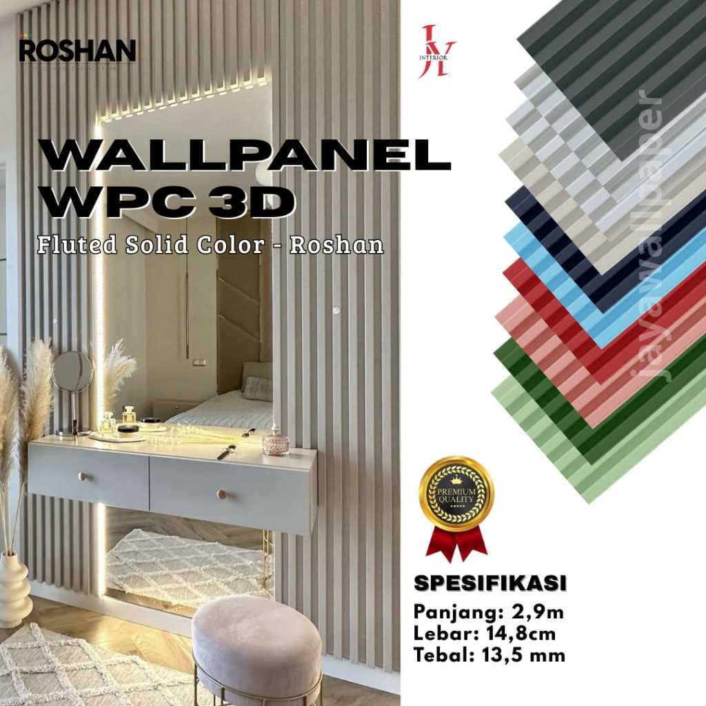 Jual ROSHAN WALLPANEL WPC 3D FLUTED 290 x 14,8 cm | Shopee Indonesia
