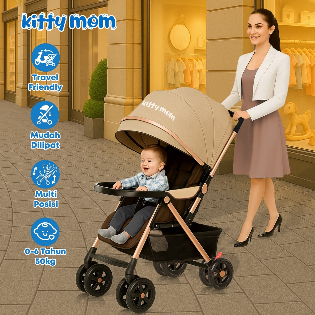 Jual Kitty Mom Baby Stroller - Stroller Bayi Lipat Travelling