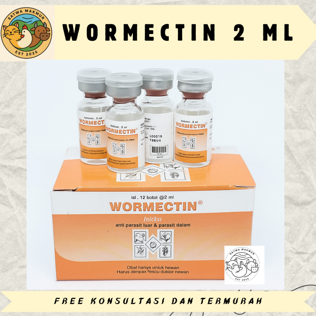 Jual WORMECTIN 2 ml dan 5 ml 1 Box, isi 12 Botol / Box, MEDION | Shopee ...