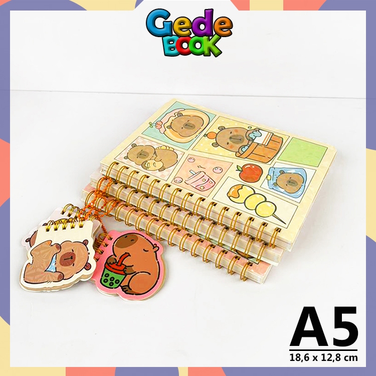 Jual Capybara + Mini Notebook Buku Tulis Anak Karakter Hewan Lucu ...