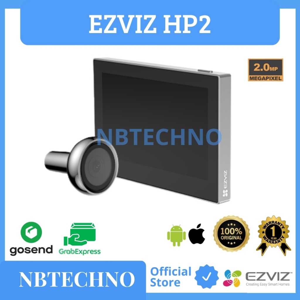 Judas Connecté EZVIZ HP2 Laiton - 2MP WiFi - Écran 4,3 Pouces - Vidéo En Direct
