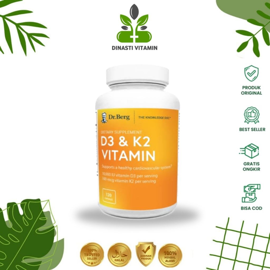 Jual Dr. Berg Vitamin D3 & K2 10,000iu Vitamin D3 100mcg Vitamin K2 ...
