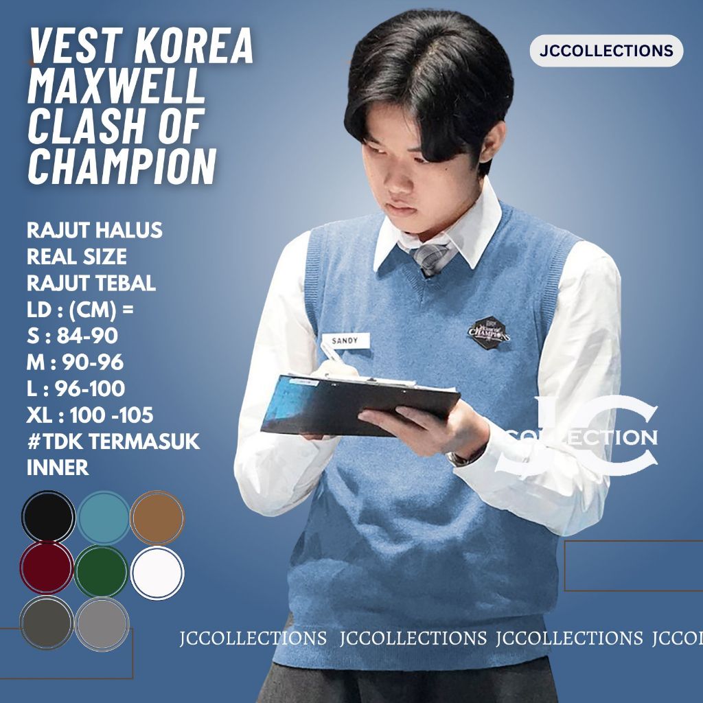 Jual Vest Rajut Clash of. Champion5 / Rompi Pria Rajut Vneck Knitting ...
