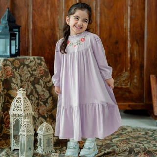 [HELLOMINI] 2-11T Az-Zura Dress Gamis Katun Anak Perempuan | Baju Lebaran Idul Fitri 2025 HMN22