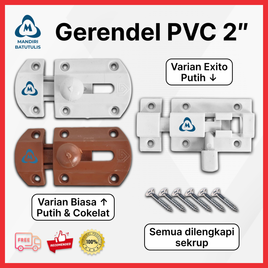 Gerendel Pintu Exito Plastik 2" / Slot Pintu Plastik/Slot Kamar Mandi