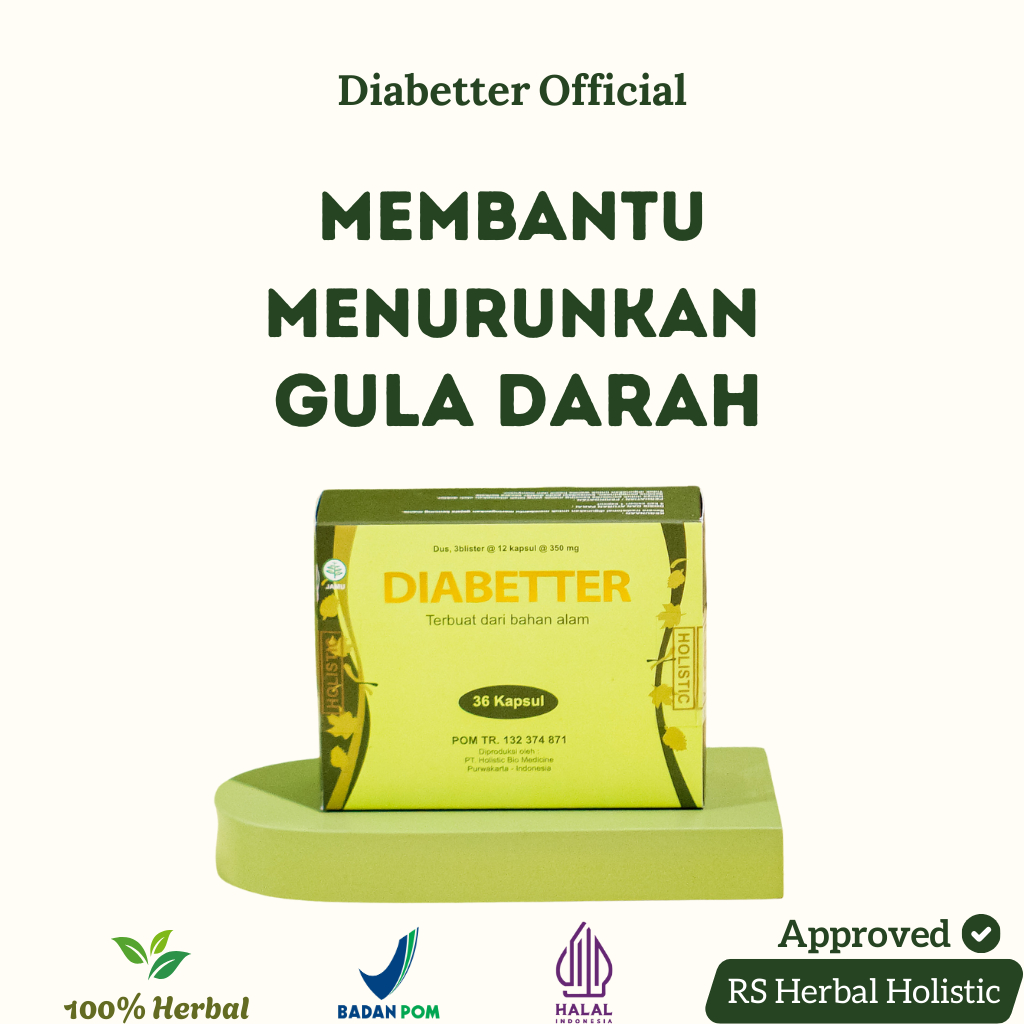 DIABETTER Obat Herbal Diabetes Ampuh Turunkan Gula Darah Tinggi - Teruji di RS Herbal Indonesia - BPOM