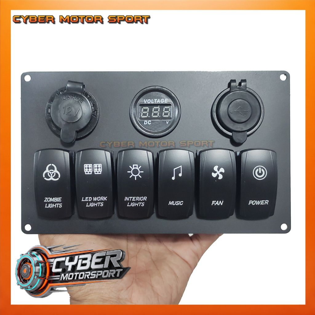 Jual dashboard panel mobil instrument saklar 6 tombol usb charger volt ...