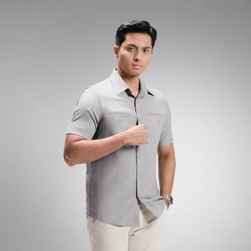 CUTOFF Parker Double Pocket Workshirt Kemeja Kerja Oxford Polos Pria Pendek