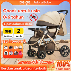 [Garansi 30 Tahun] BEIGE Stroller Bayi ​​Kereta 2in1 Lipat Bisa Dua Arah Kursi Adjustable newborn