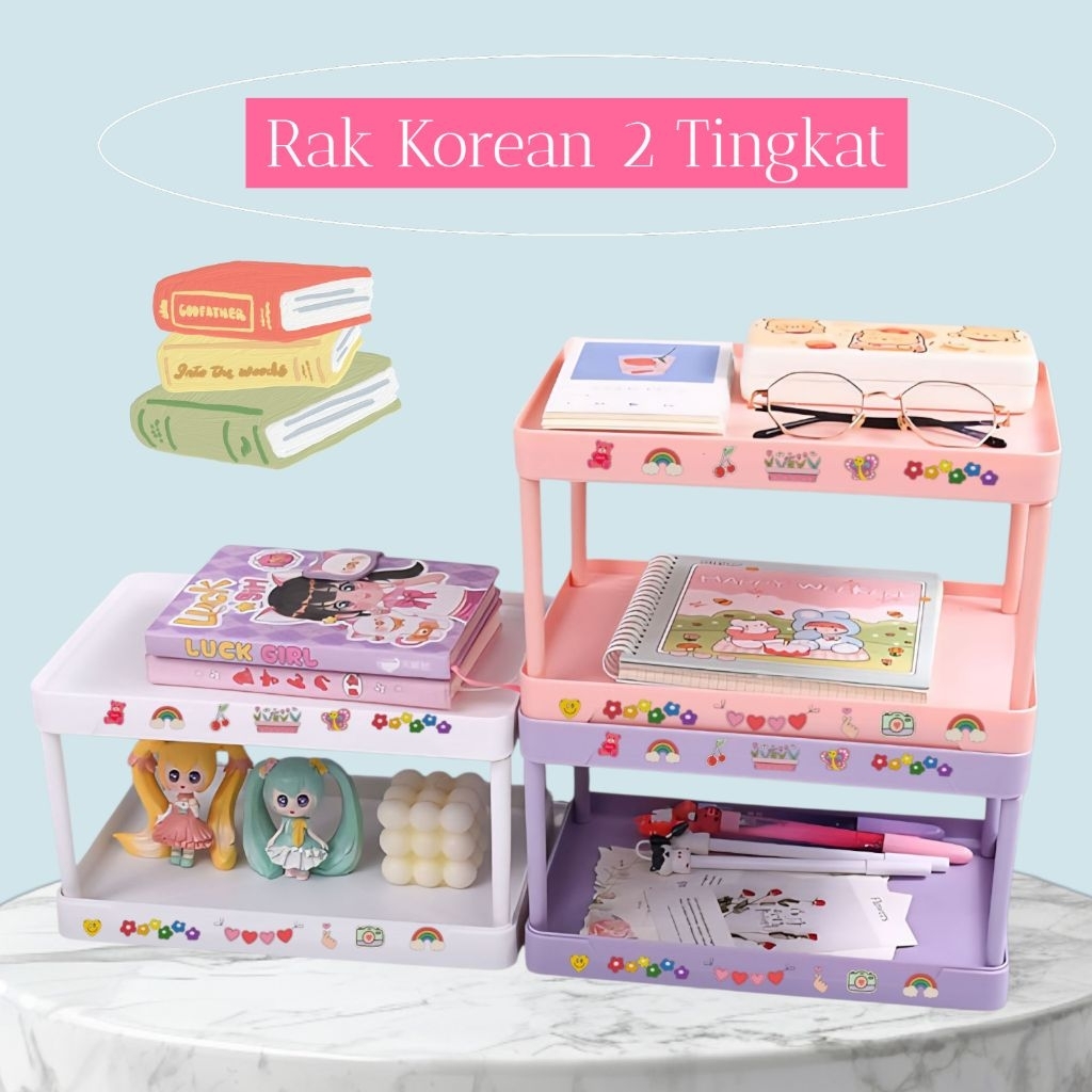 Jual RK6616 Korean 2 tier Rack Organizer Desk Organizer FREE STICKER ...