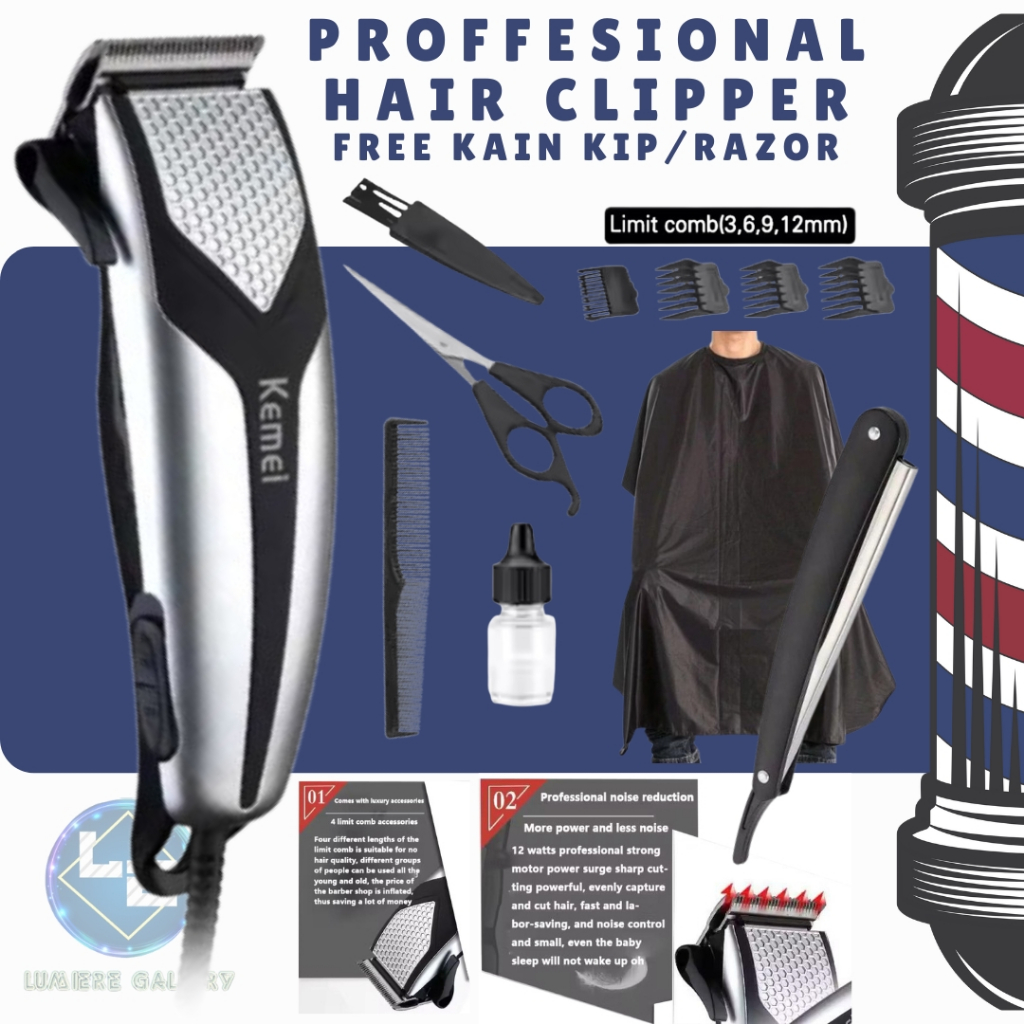 Jual Mesin Cukur Rambut Kabel Listrik Profesional Standar Barbershop ...
