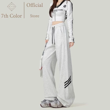 7th Color Celana Bahan Jatuh Celana Panjang Wanita Celana Kulot Celana Santai Elegan
