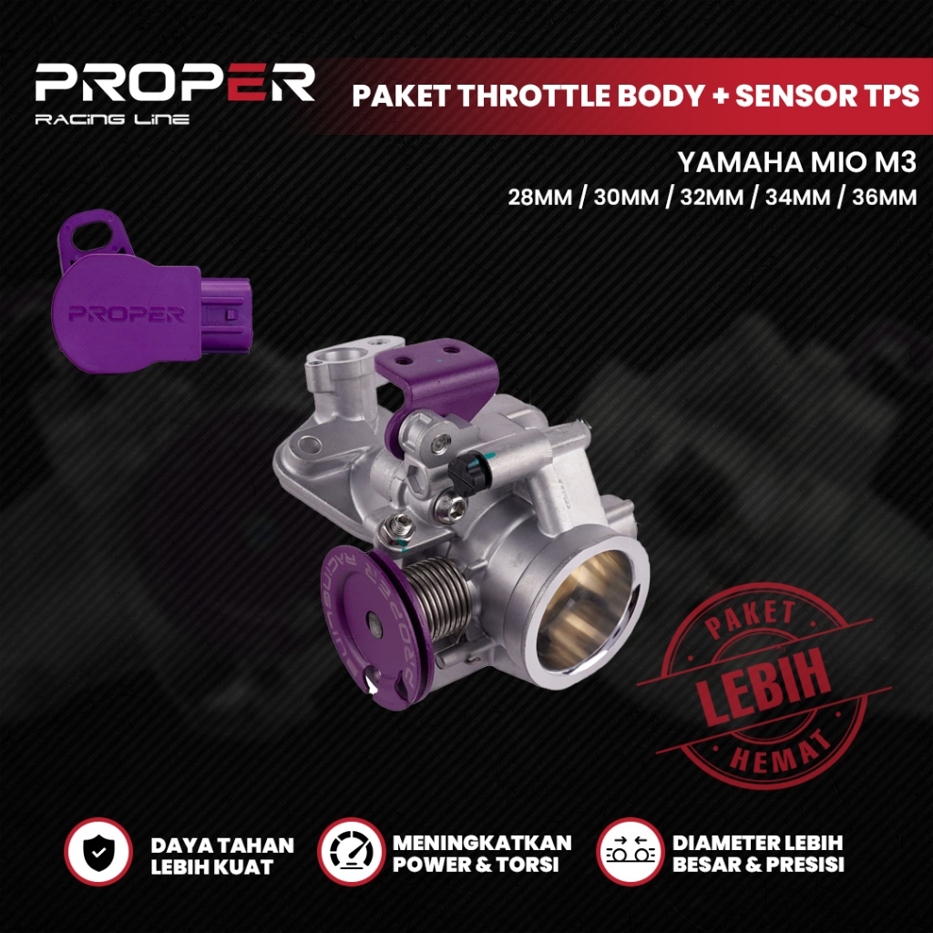 Jual PROPER RACING LINE PAKET THROTTLE BODY + SENSOR TPS YAMAHA MIO M3 ...