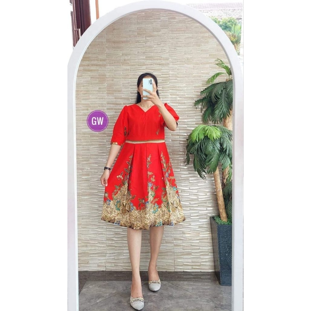 Jual ATASAN DRESS BATIK PREMIUM DRESS BATIK MODERN TERBARU DRESS BATIK GAUN PESTA  DRESS BATIK CANTIK DAN ELEGAN | Shopee Indonesia