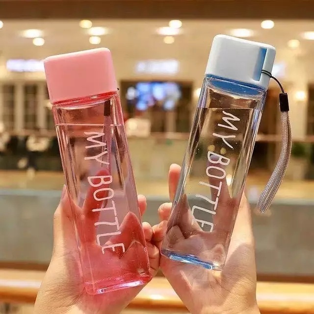 Jual Botol Minum My Bottle Segi dengan Tali – Botol Praktis Anti Bocor ...