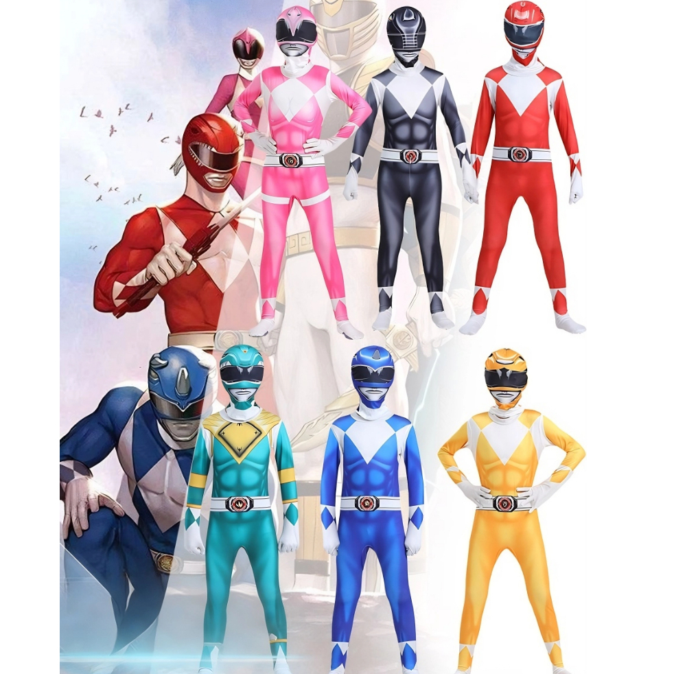 Jual Kostum Cosplay Power Rangers Mighty Morphin Dewasa Jumpsuit ...