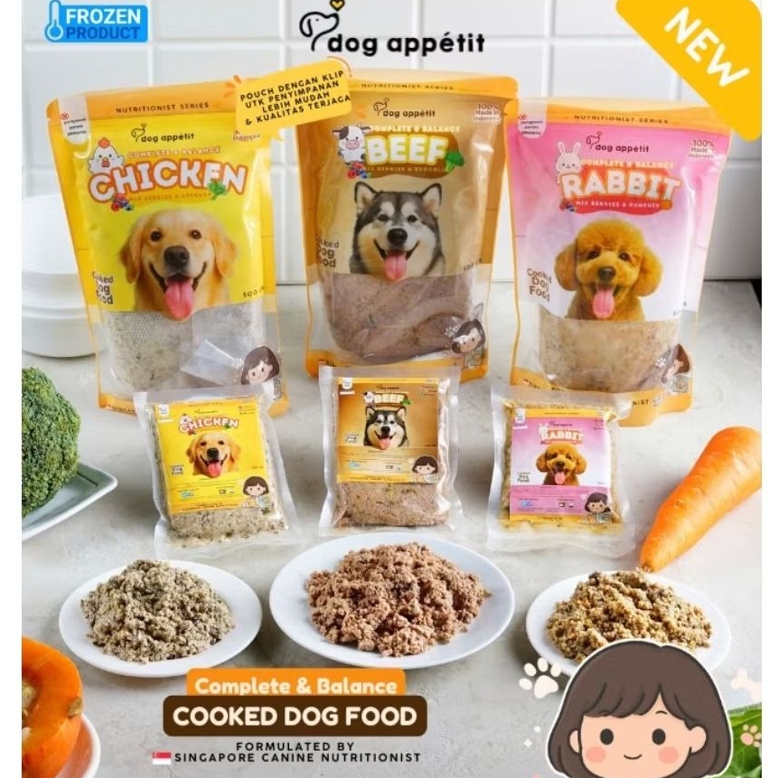 Jual DOG APPETIT COOKED FOOD-makanan anjing-beef ,chicken , pork fiesta ...
