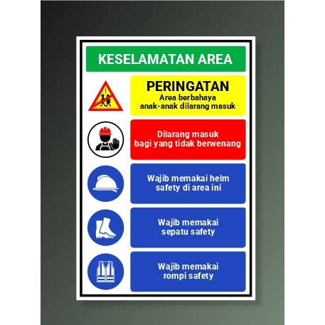 Jual Stiker Safety Sign K3 Area Proyek – Wajib Helm, Sepatu, Rompi – 10 ...