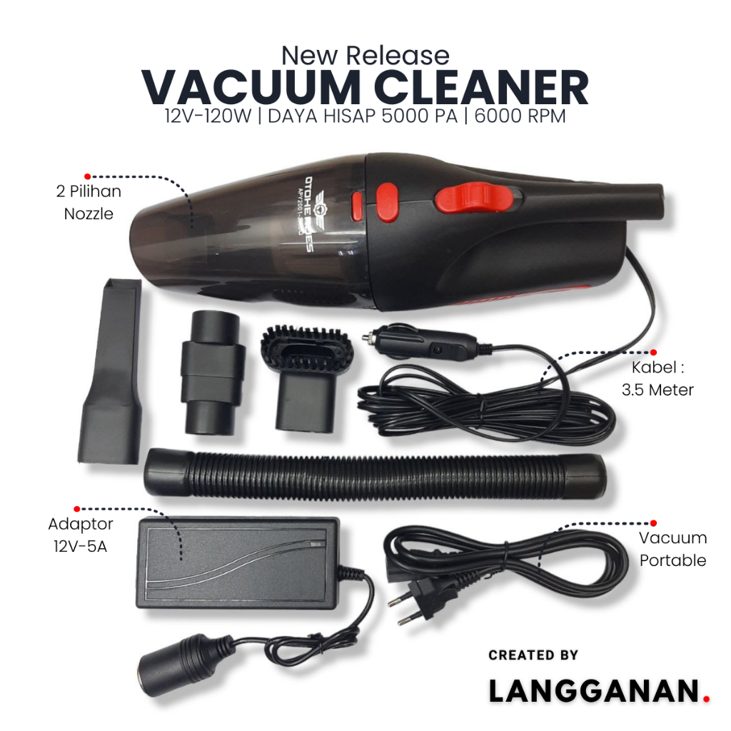 Jual Paket Hemat Vakum+Adaptor vacuum cleaner penyedot debu Vacum