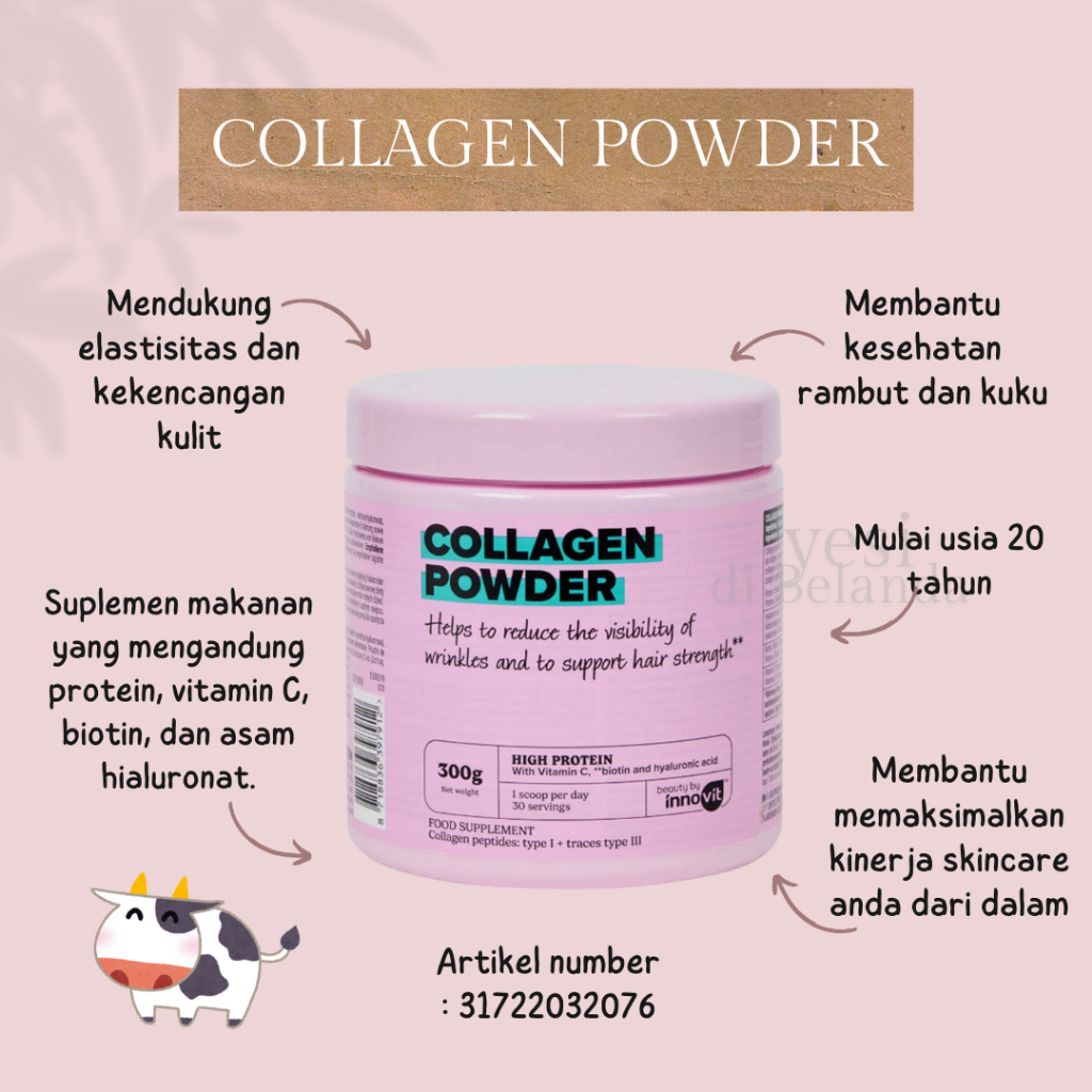 Jual INNOVIT COLLAGEN POWDER JUMBO DENGAN BIOTIN DAN VITAMIN C 300 gram ...