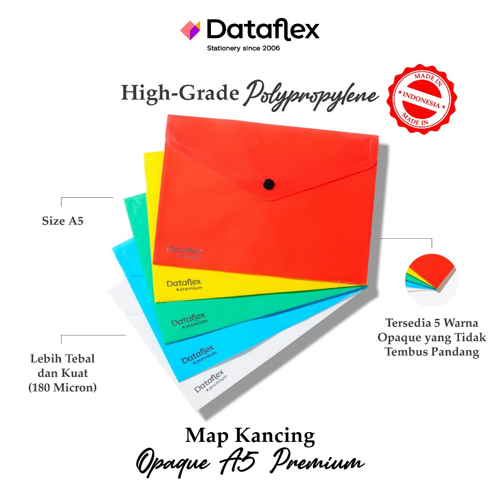 Jual Dataflex Document Bag Opaque A5 Premium / Map Kancing Plastik ...