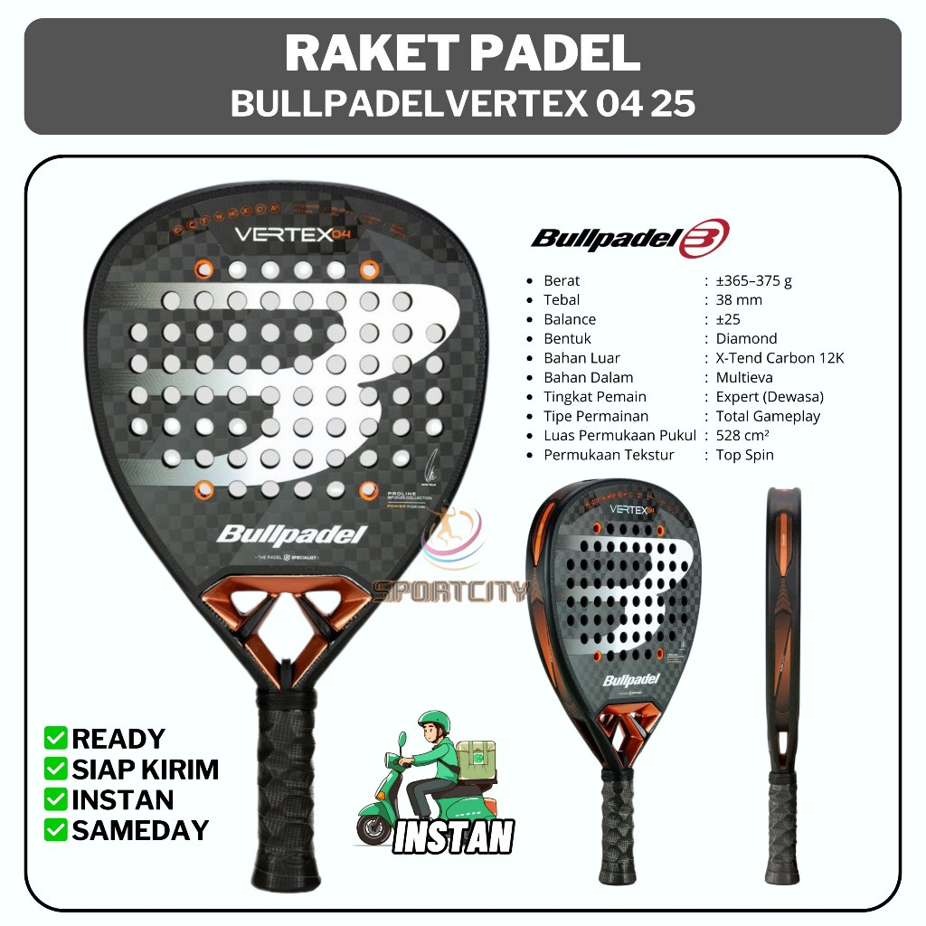 Jual BULLPADEL VERTEX 04 25 Racket Bull Padel Raket Original | Shopee ...