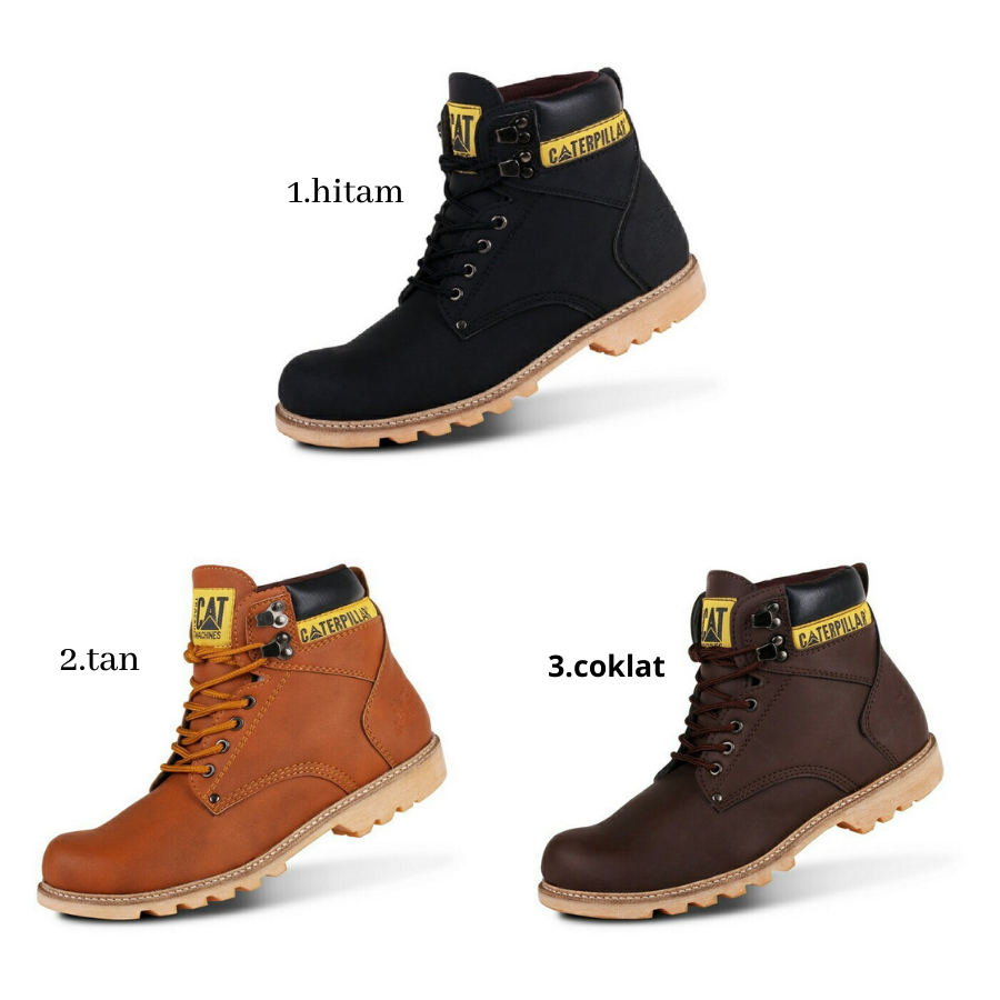 Jual Sepatu Safety Pria Boots Ujung Besi Cat Holton Sepatu Gunung ...