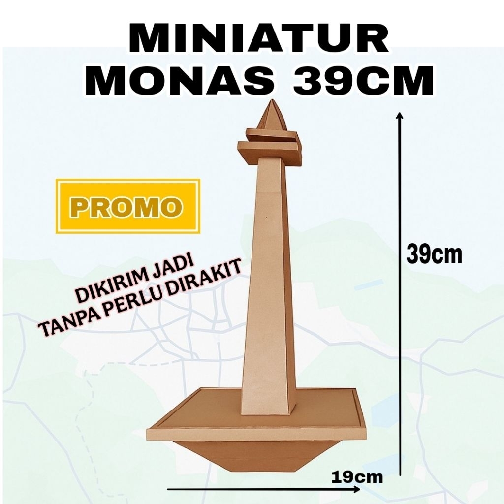Prakarya Monas dari Kardus - Kerajinan Tangan Tugas Sekolah SD SMP - Replika Monumen Nasional DIY - Paket Lengkap
