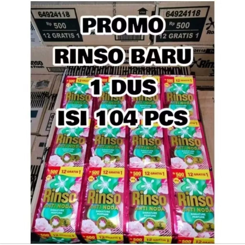 1 Dus isi 104 Sachet RINSO CAIR ANTI NODA