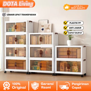 DOTA Living Lemari Lipat Plastik Transparan Beroda