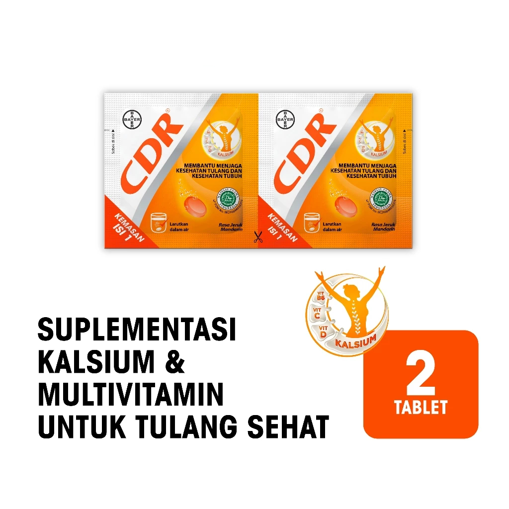 Jual CDR 2 Tablet Effervescent - Suplemen Kalsium & Vitamin C 1000 Mg ...