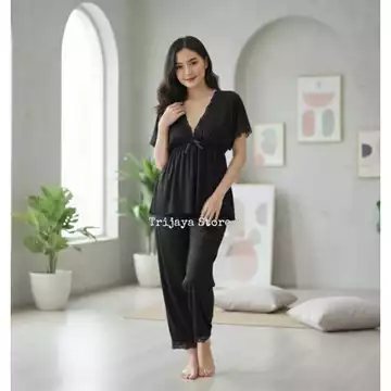 Trijaya. Set Baju Tidur Casandra Celana Pendek Set Piyama Baju Tidur Wanita Celana Panjang