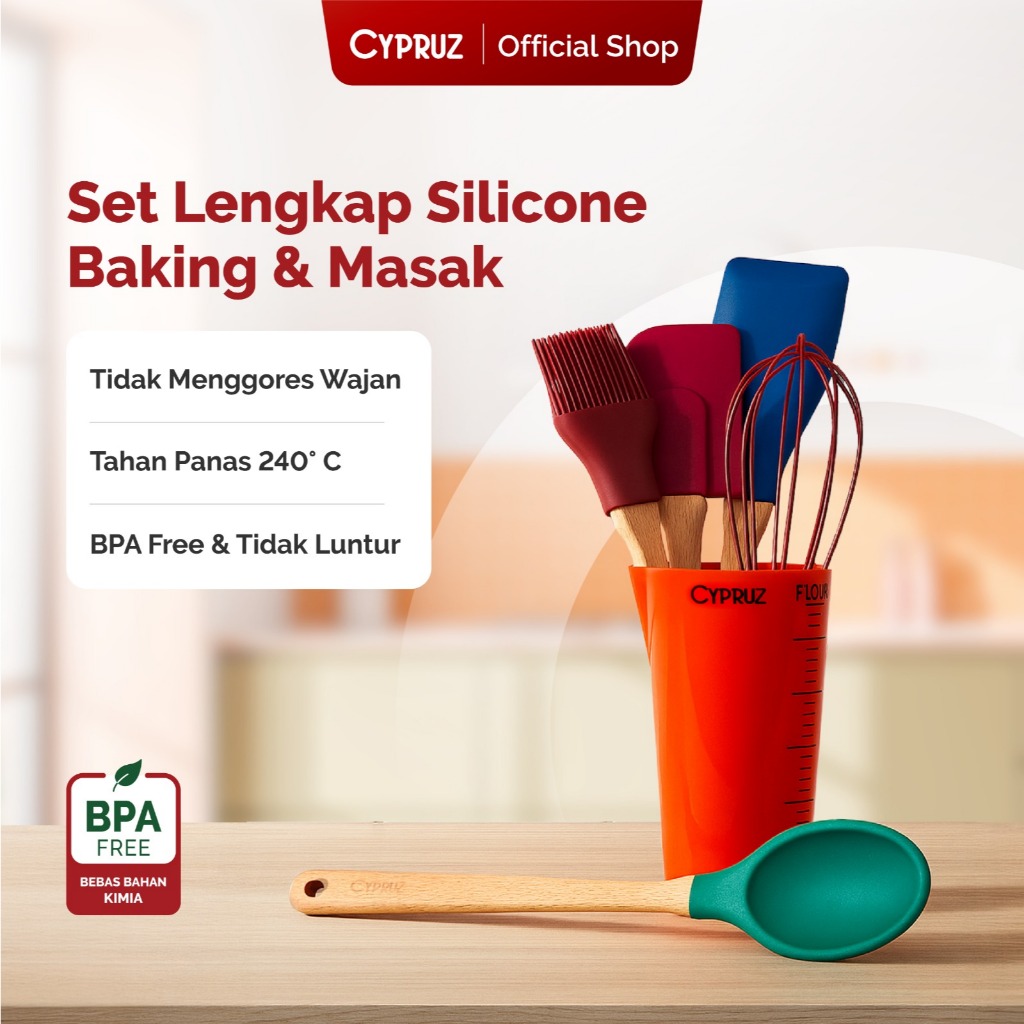 Jual Cypruz Utensil Carolyn Color Complete Silicone Set 6 pcs | Shopee ...