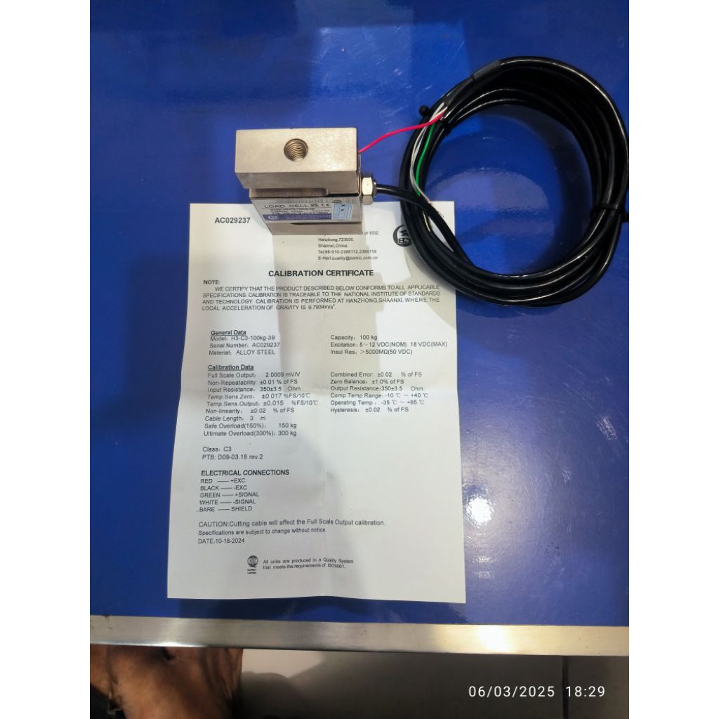 Jual Load cell Zemic H3 100 kg / load Cell S 100 kg / loadcell 100 kg ...