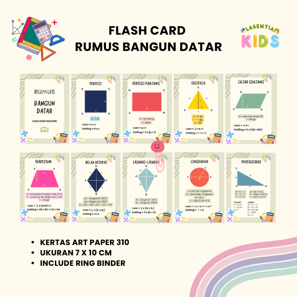 Jual Flashcard Bangun Datar Media Belajar Matematika Anak SD Kurikulum ...