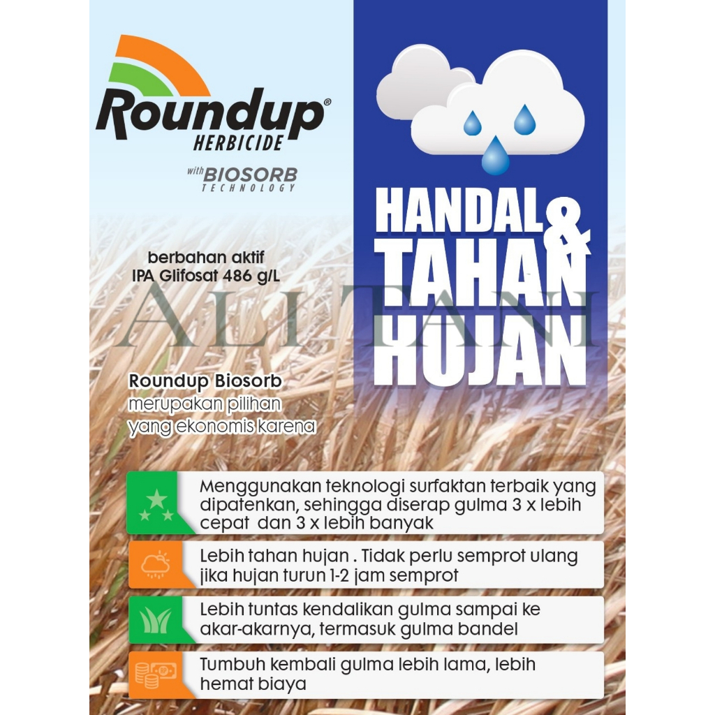 Jual (200 ML) ROUNDUP 486 SL Biosorp Herbisida Sistemik/Racun Rumput ...