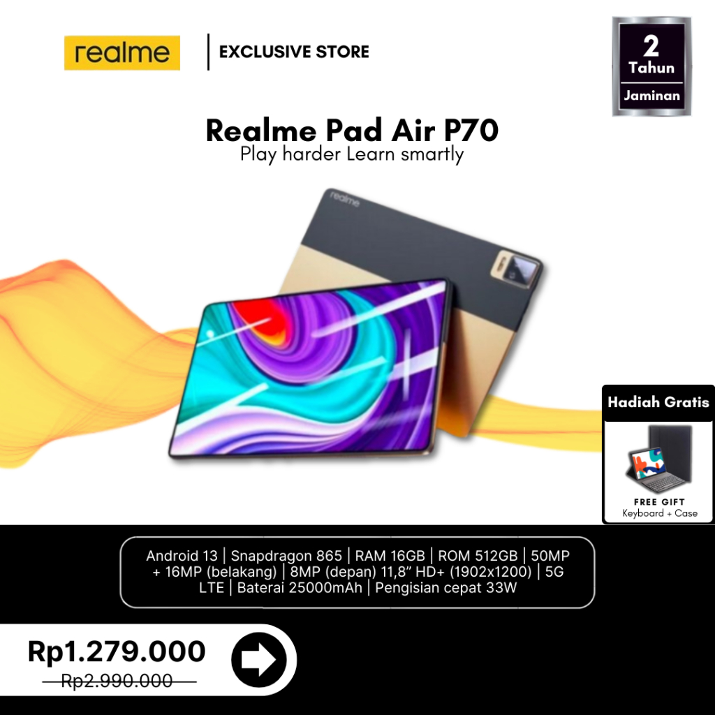 Jual COD Realme Pad X LITE Andriod Tablet Snapdragon 865 16GB + 512GB ...